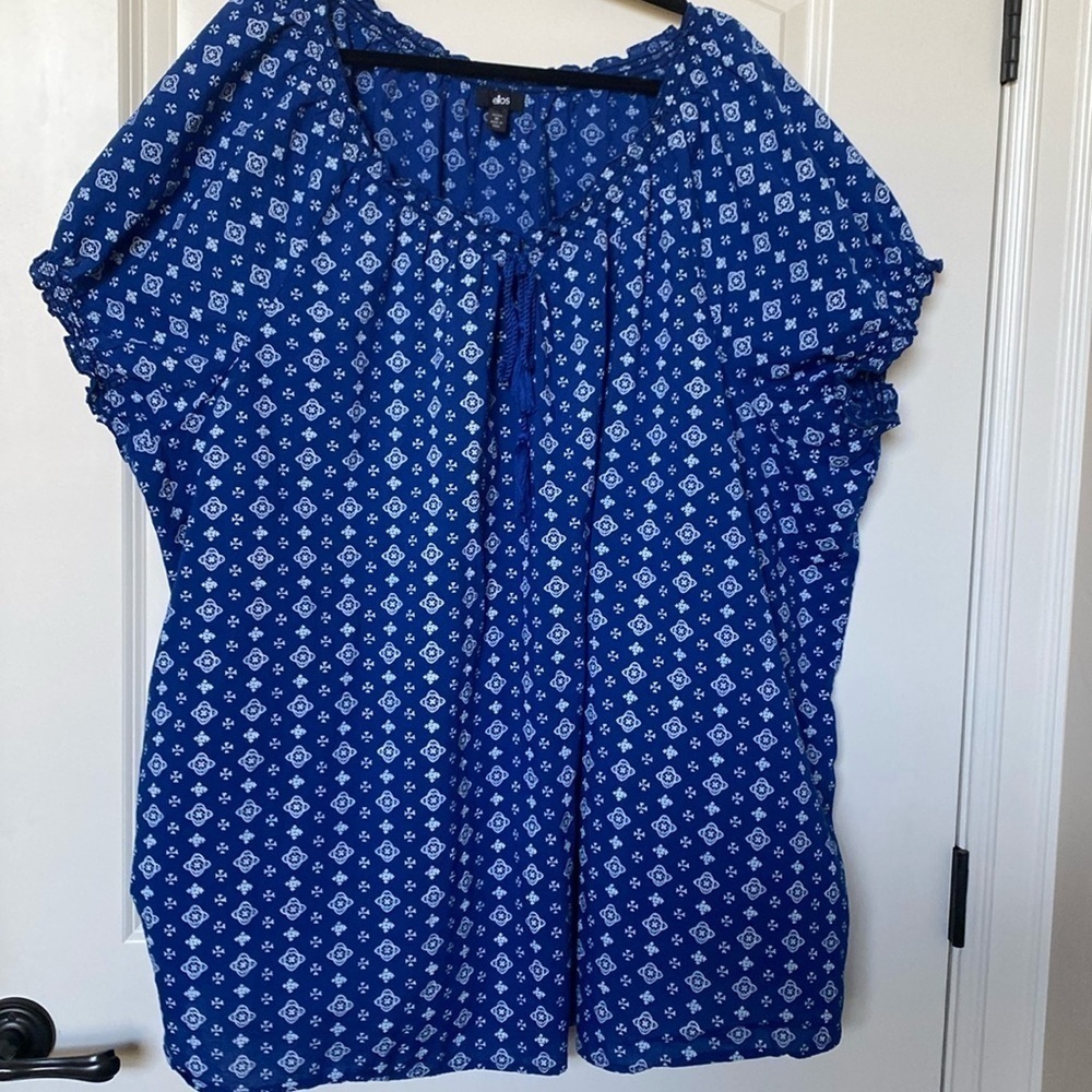 ellos Medallion Peasant Top Blouse Women’s 6X Cotton Beach Bohemian peasant